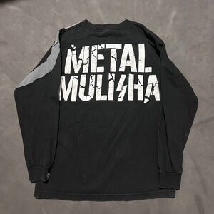 Vintage Metal Mulisha Mens Long Sleeve Skull Graphic T Shirt Size M Black